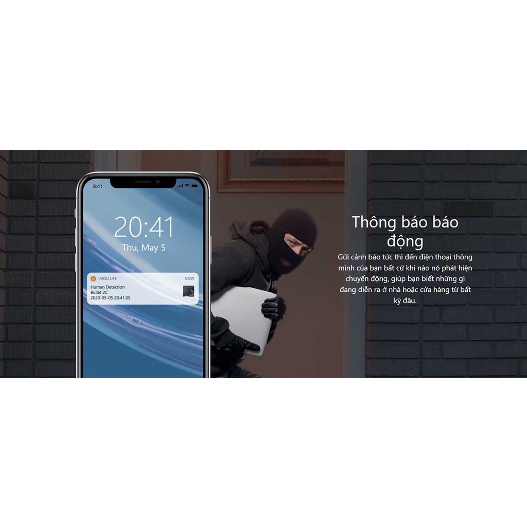 Camera wifi ngoài trời 4MP 2K IMOU F42P, hồng ngoại 30m, tích hợp mic thu âm, chống nước IP 67 | Đăng Phước