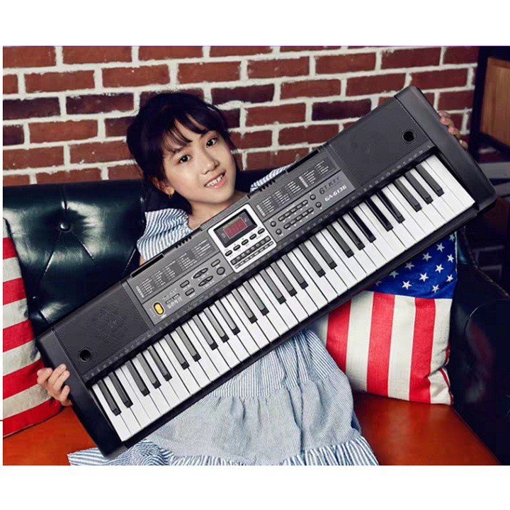 Đàn organ điện tử 61 phím cao cấp, đàn piano điện tử cho người mới bắt đầu, nhiều tinh chỉnh, kèm sạc và mic