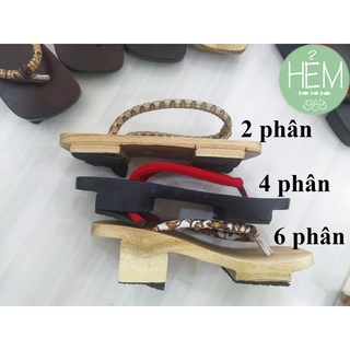 Guốc Nhật, guốc gỗ mộc 2 phân, 4 phân, 6 phân