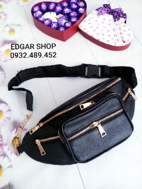 Túi bao tử, Túi đeo chéo nam nữ DÂY KHÓA KÉO VÀNG, VIDEO + HÌNH THẬT 100% | BigBuy360 - bigbuy360.vn