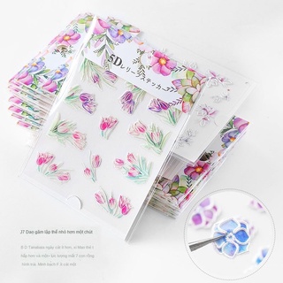Bộ Sticker nail Miếng dán móng tay hoa 5D