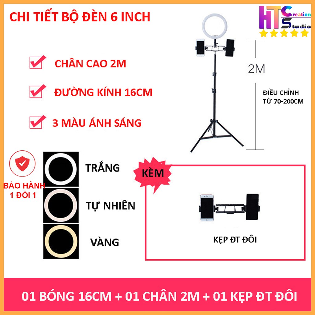 Đèn Livestream Size 26/16cm Dành Cho Bán Hàng Online, Make up, Chụp Ảnh Studio - Chính hãng Kairui