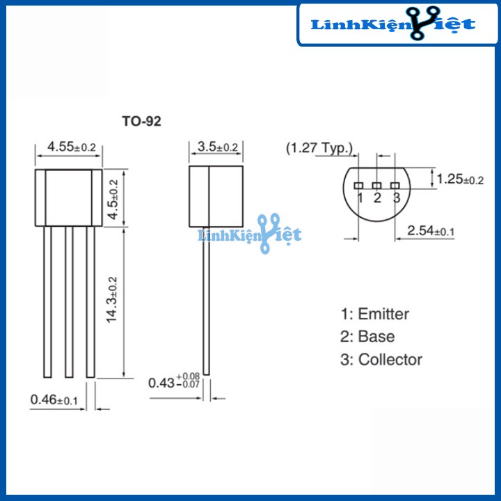 Sản phẩm BC557 TO-92 TRANS NPN 0.1A 45V