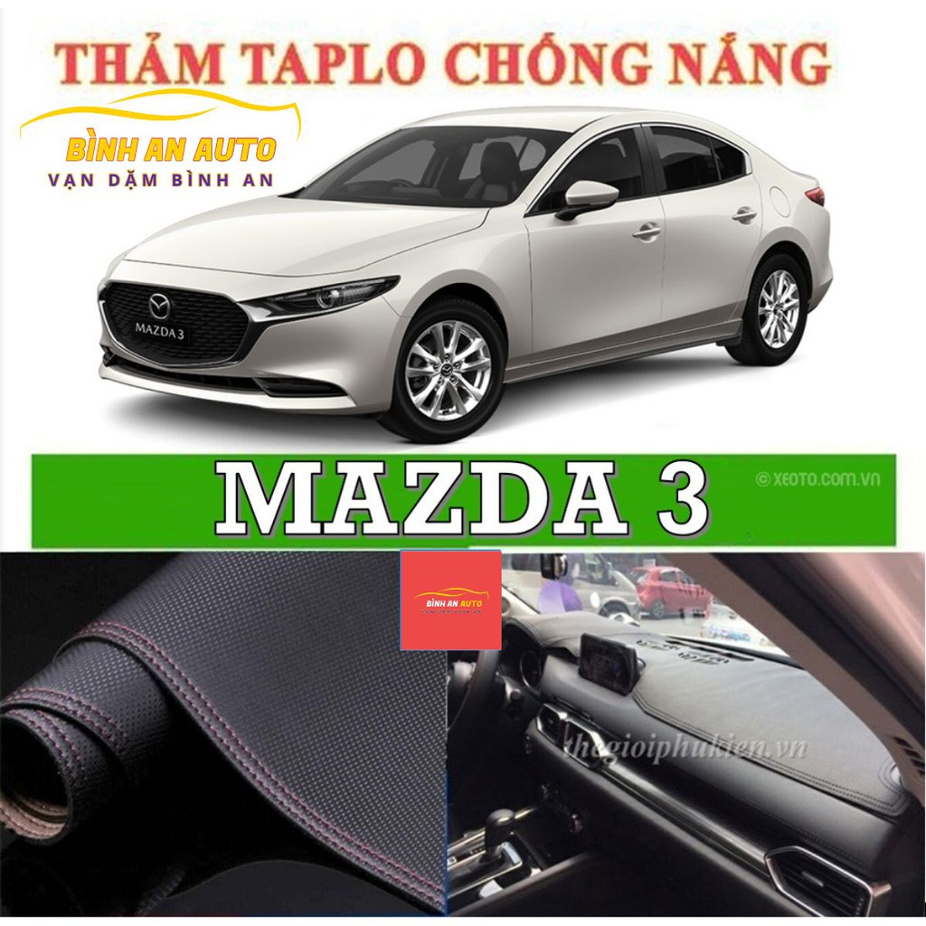 Thảm taplo Mazda 3 2015-2020 da vân cacbon cao cấp - Bình An Auto