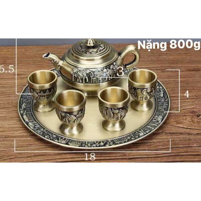 bộ ấm chén đồng