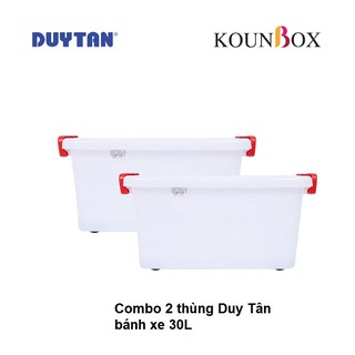 Combo 2 Thùng Nhựa Duy Tân Có Bánh Xe 30L