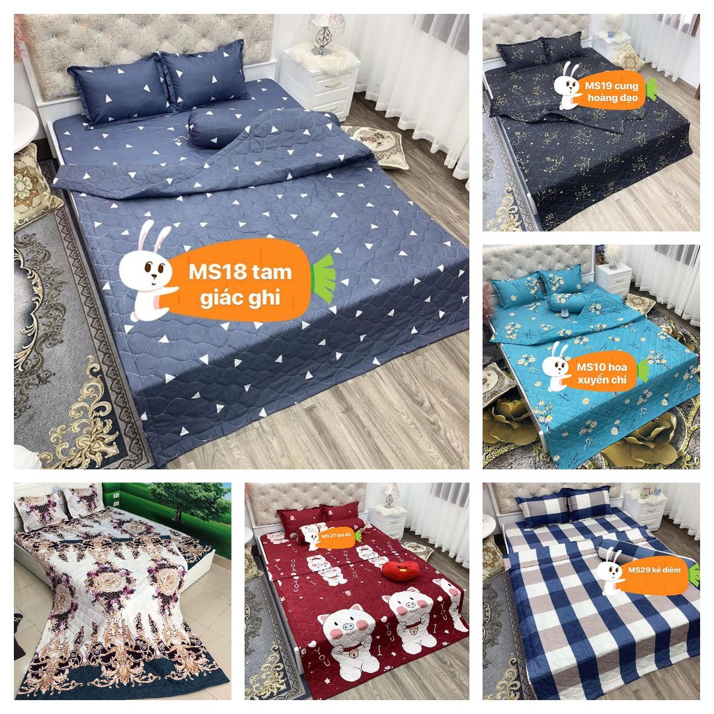 Ga Trải Giường Bọc Đệm Vải cotton poly hàn,LV hồng đỏ