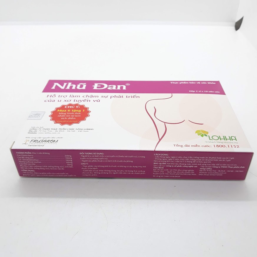 Viên uống Nhũ Đan dành cho người u xơ tuyến vú 20 viên