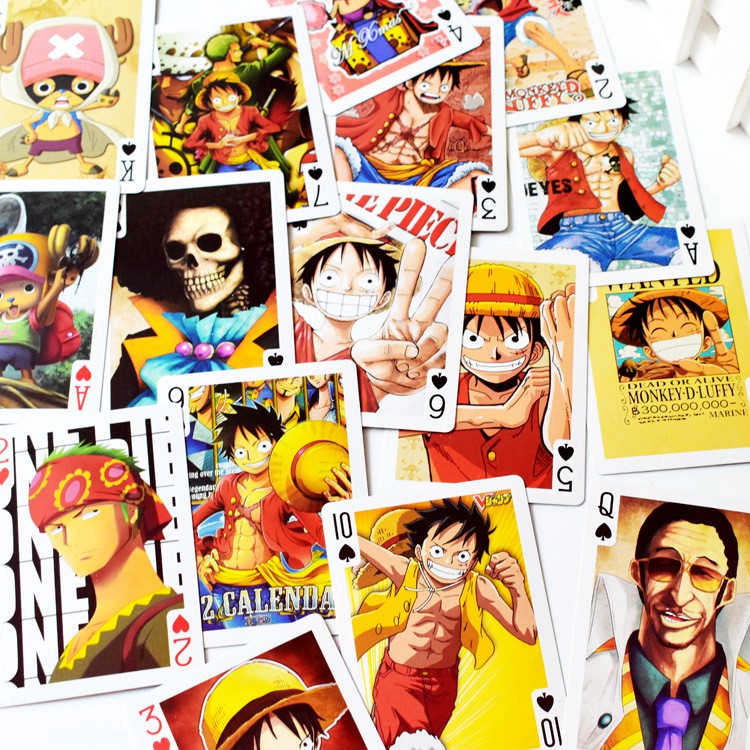Bộ bài Tây anime onepiece Wanted Truy Nã,Rozo,luffy,chopper , bộ Tú 54 lá in hình anime manga dễ thương si