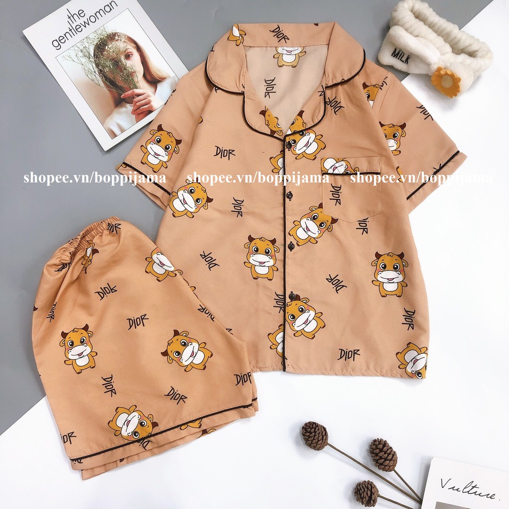 Bộ Ngủ Cộc Tay Nữ, Set Đồ Bộ Pijama Mặc Nhà Chuẩn Kate Loại 1 | BigBuy360 - bigbuy360.vn