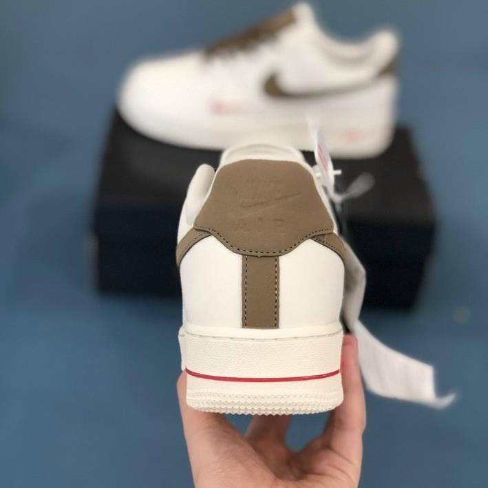 Giày Sneaker AF1 custom vệt nâu, air force 1 white brown bản mới - 36C Sneaker