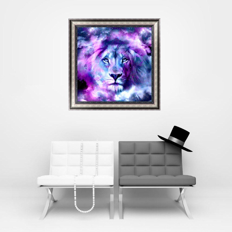 Bộ Tranh Đính Đá 5D Tự Làm Hình Sư Tử Trang Trí Nhà Cửa