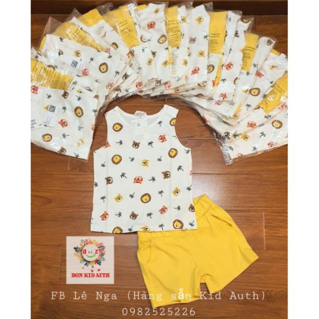 Set bộ ba lỗ thú quần cộc vàng săn sale HM us sz 2-3y