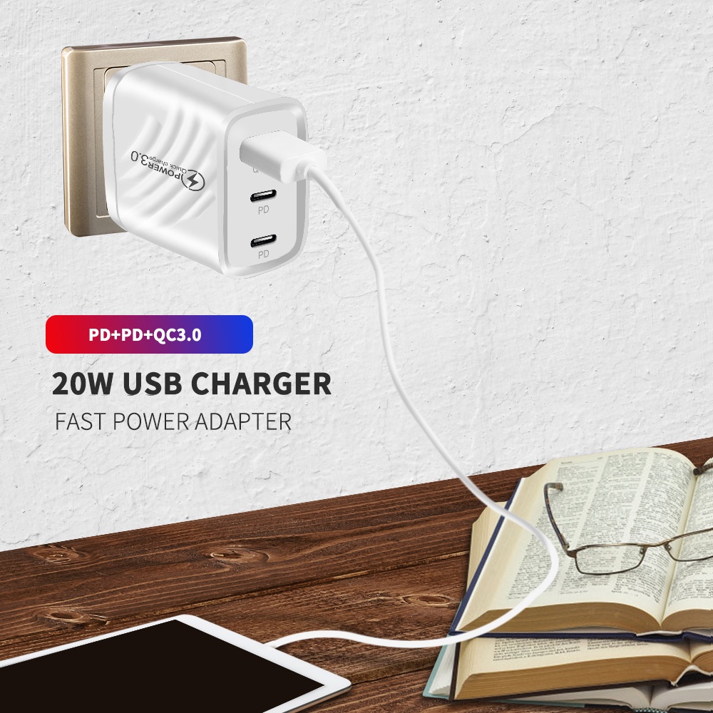 Đầu Sạc Nhanh PD 45 USB c 3.0 Cho i-Phone 14 13 Pro Android