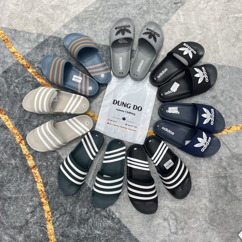 Dép Nam Cao Cấp full box -  Dép Quai Ngang Adidass Có Hộp Tặng Kèm