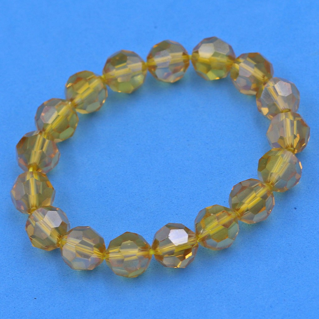 Vòng chuỗi pha lê cắt giác nhiều màu 10 ly - Vòng tay phong thủy