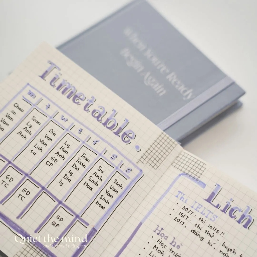 Sổ Vuông CRABIT Grid TÍM 130gsm 144 trang - Sổ tay ghi chép, bullet journal