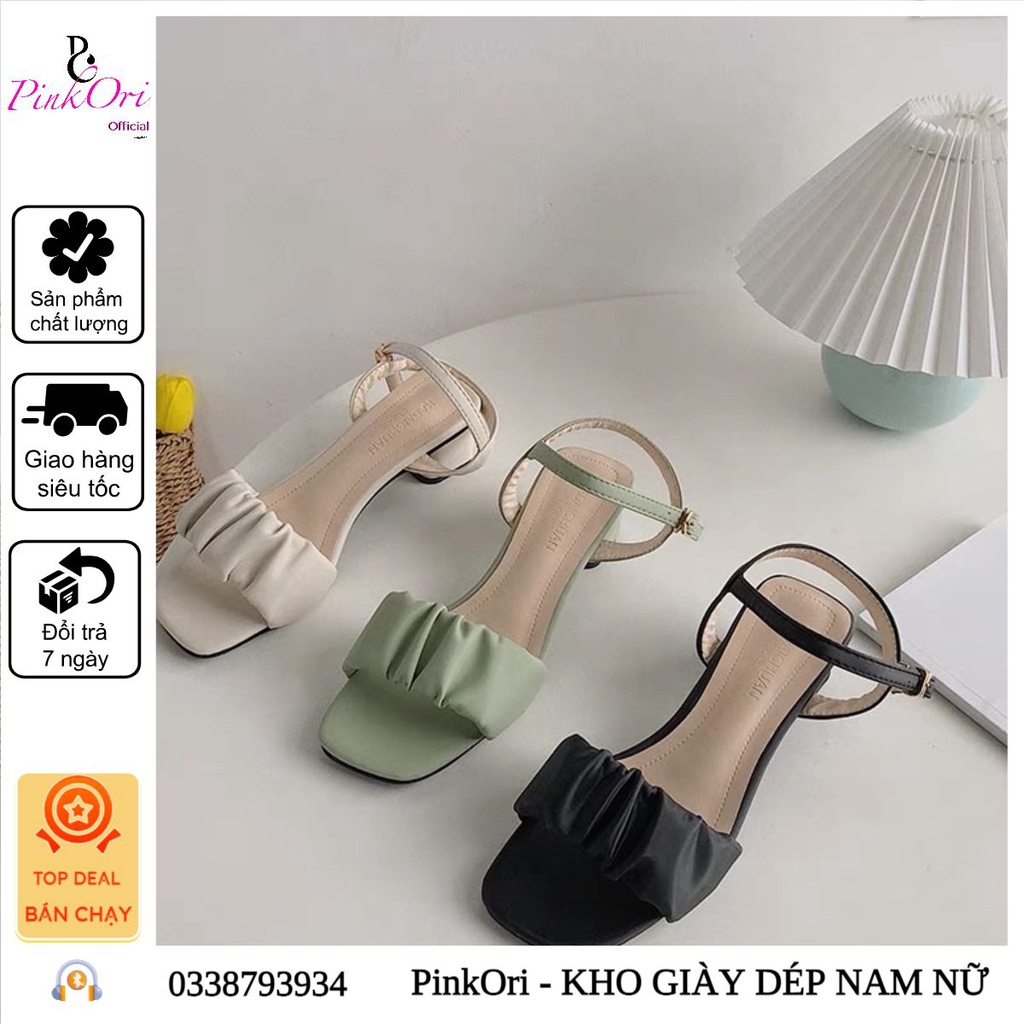 Giày Sanđal quai bèo nhún Cao Gót [ Hàng vnxk ] - PinkOri