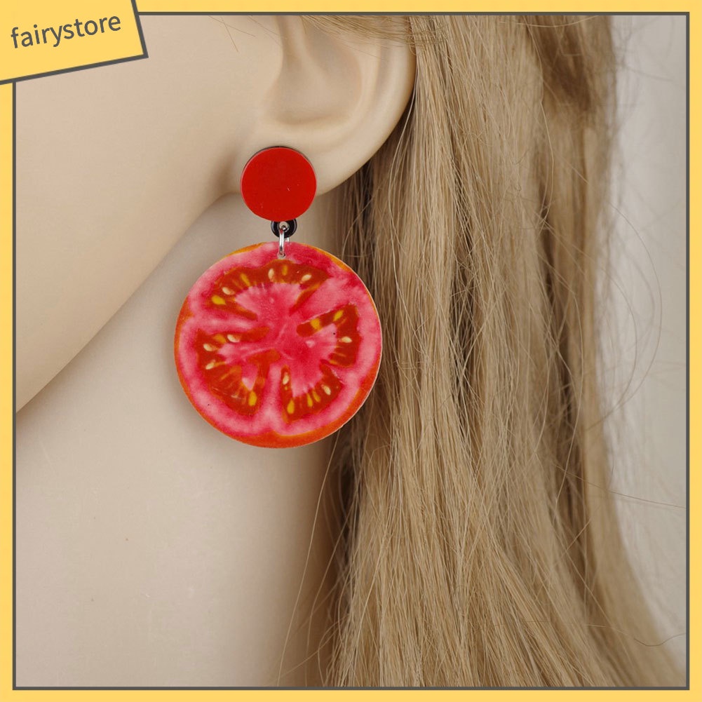 Hoa tai mặt tròn hình trái cây xinh xắn dành cho nữ