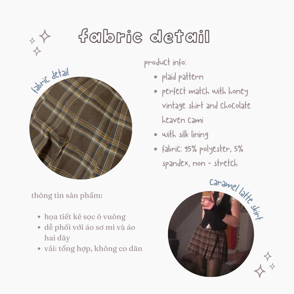 𝐑𝐀𝐍𝐃𝐎𝐌𝐁𝐄𝐈𝐁𝐄𝐈 CHÂN VÁY CARAMEL PHONG CÁCH VINTAGE  'DARK ACADEMIA' LE CROISSANT