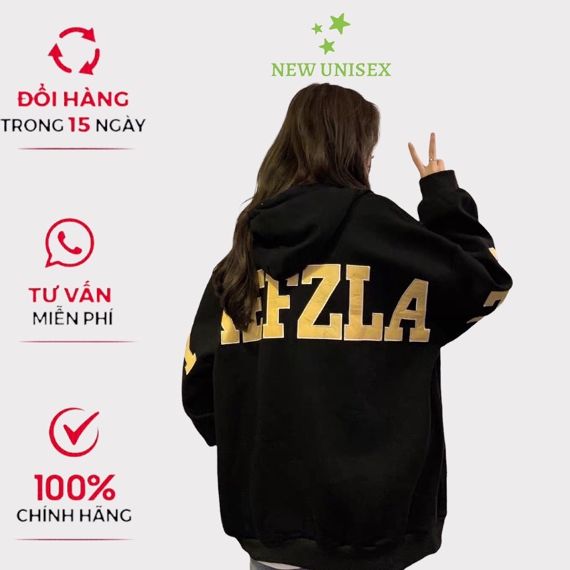 Áo Khoác Nỉ Nữ Có Nón Form Rộng In Chữ Tay Lưng Che Nắng Chắn Gió Mặc Thoải Mái [NEW UNISEX]