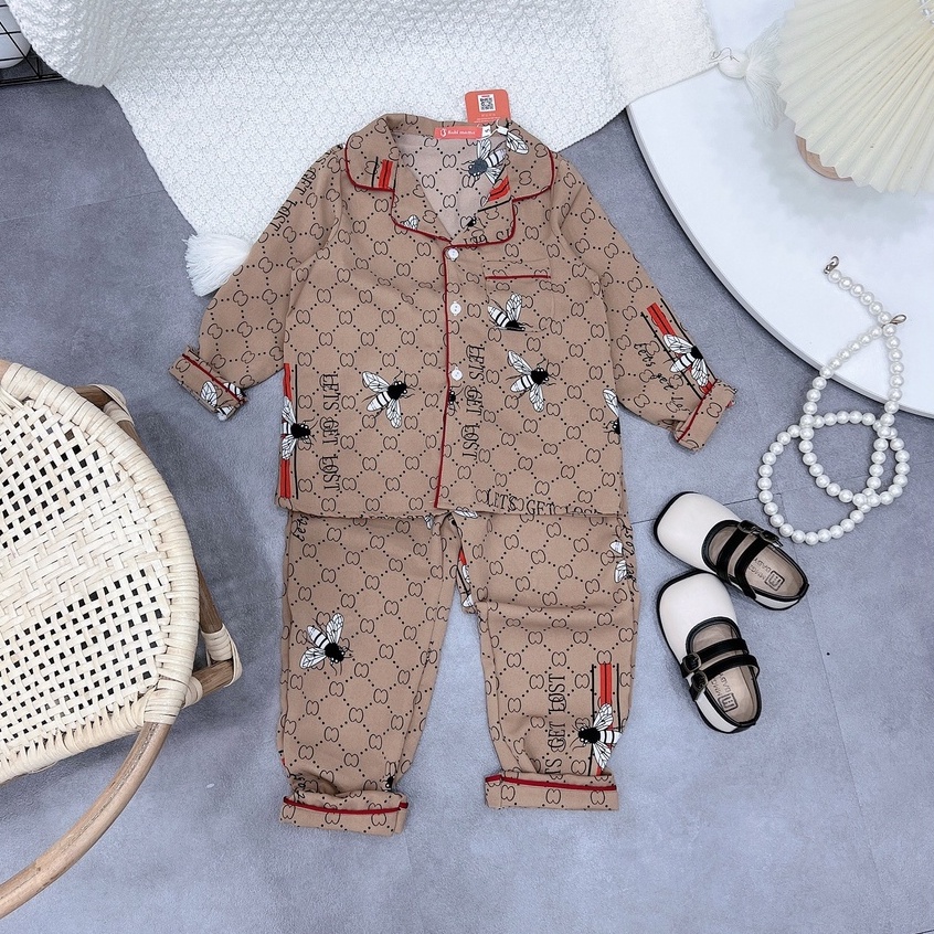 (12-42kg) Bộ Ngủ Pijama Lụa Mango Dài Tay Dành Cho Bé Gái - Chất Lụa Thoáng Mát, Họa Tiết Siêu Xinh - Babimama - BPN67