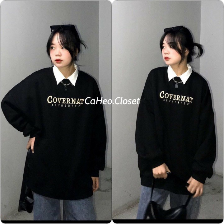 Áo Nỉ Nữ Covernat Authentic - CaHeo.Closet [FREE SHIP] - Sweater Unisex dài tay, phong cách cá tính, hip hop