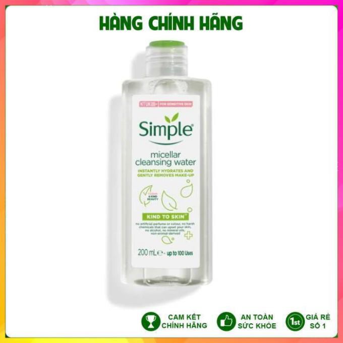 Nước tẩy trang Simple Kind to Skin Micellar Cleansing Waterm, nước tẩy trang hàn quốc, nước tẩy trang bán chạy nhất