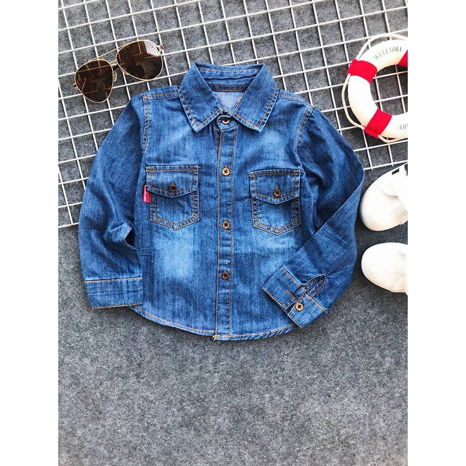 ÁO SƠ MI JEAN BÉ TRAI CỰC MEN HÀNG VNXK 2 màu như hình