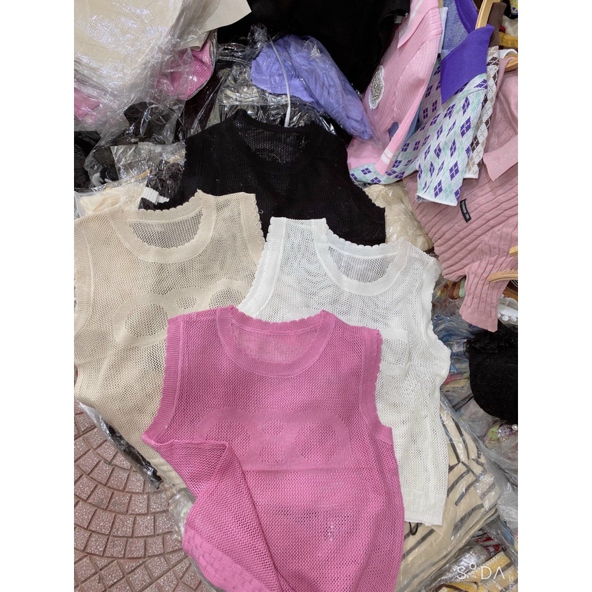 Áo len lưới sát nách X trẻ trung