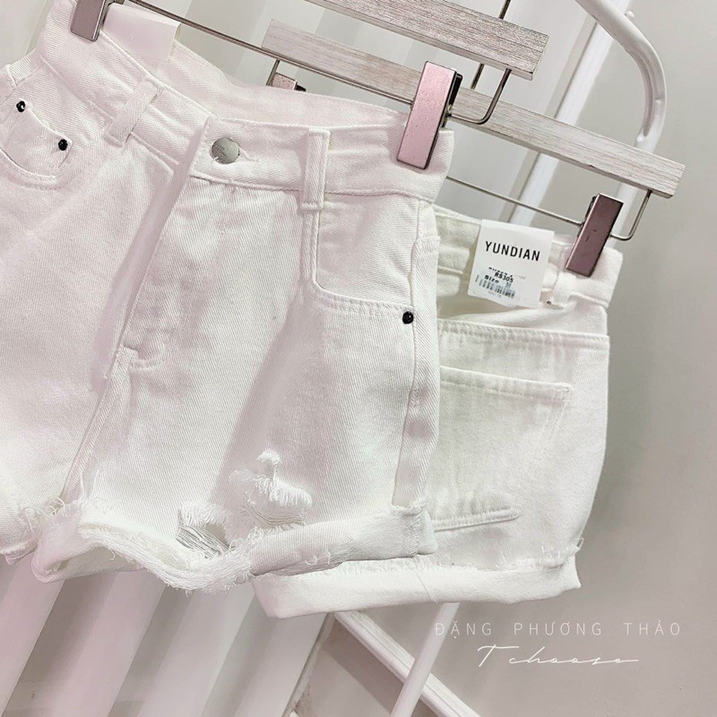 Quần Short Jeans Đen trắng bigsize Rách tầng Size nhỏ đên Lớn ms 1051