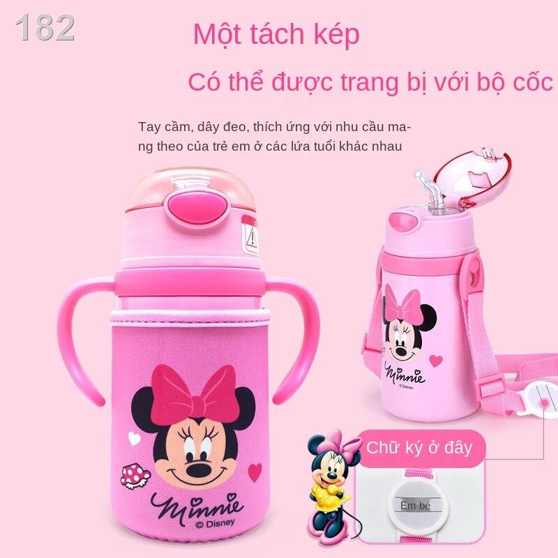 [Mới nhất ]Cốc giữ nhiệt cho trẻ em Disney có tay cầm ống hút chai nước sử dụng kép bé gái mẫu giáo uống