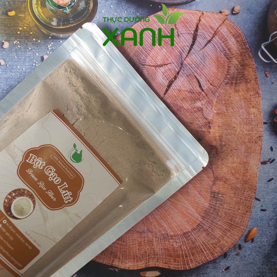 500Gr Bột Gạo Lứt Giảm Cân Nguyên Chất, Bột Gạo Lức Rang Tay Xay Mịn - Thực Dưỡng Xanh