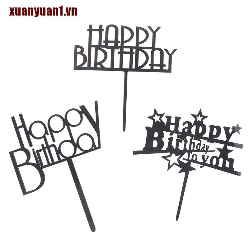 1 Phụ Kiện Trang Trí Bánh Kem Chữ Happy Birthday Made Of Acrylic