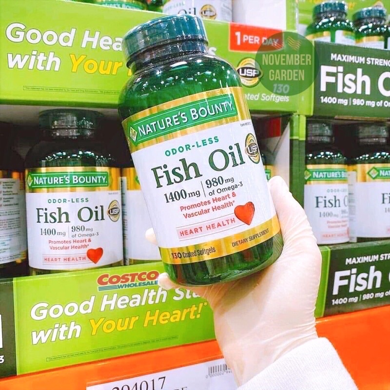 Viên uống Nature's Bounty Fish Oil 1400mg của Mỹ 130 viên