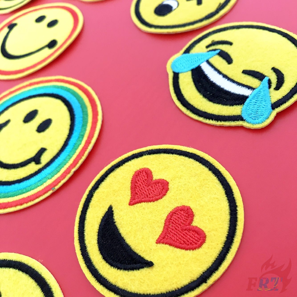☸ Fashion Brand：Smiley World - Expression Patch ☸ 1Pc Smile Face Diy Sew on Iron on Patch