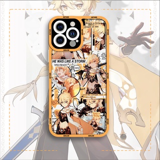 Ốp lưng iphone samsung xiaomi oppo cạnh vuông JM CASE Genshin Impact nhân vật Aether game8plxxs111213promax