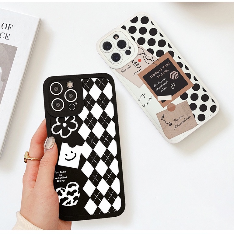 Ốp lưng IPhone cạnh vuông lỗ camera chấm bi 6s/6splus/7/7plus/8/8plus/x/xr/xs/11/12/13/14/pro/max/plus/promax CVL38