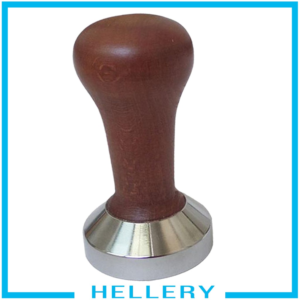 [HELLERY]  49 - 58mm   Wooden  &amp;  Steel   Coffee   Tamper   Machine   Espresso   Latte   Kitchen   Brew