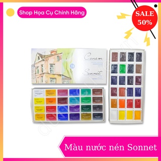 Màu nước nén sonnet ⚡ hàng chính hãng ⚡ màu nước nén sắc tươi sáng, sặc sỡ không chất độc hại