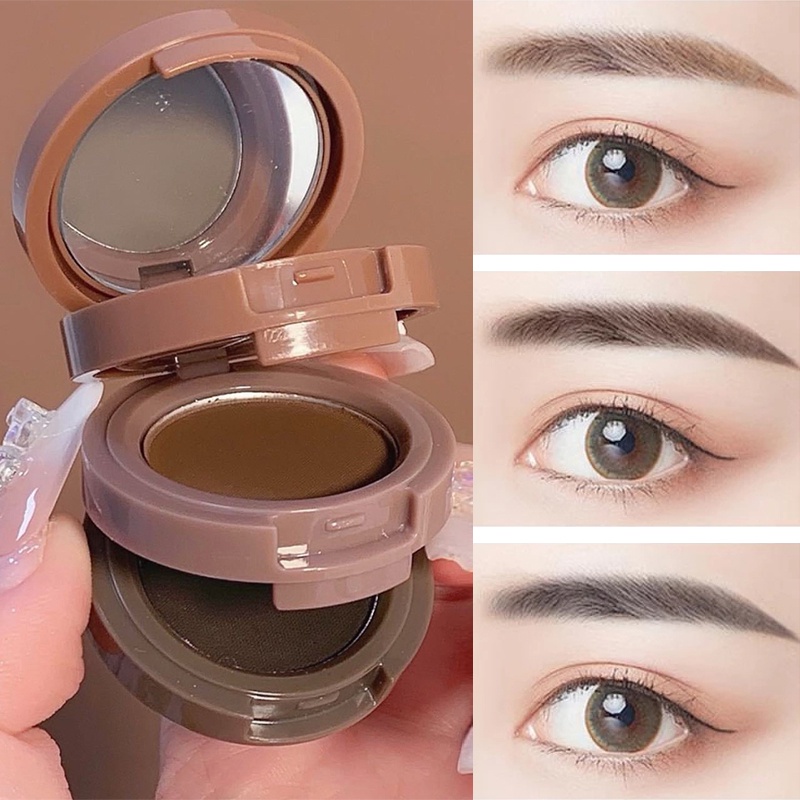 Bảng Phấn Kẻ Lông Mày 3 Trong 1 Màu Đen / Nâu Tự Nhiên