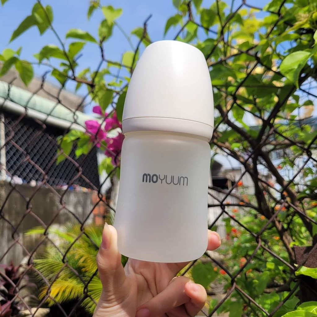 Bình Moyuum thủy tinh bọc silicon size 150-240ml chính hãng Hàn Quốc tùy chọn núm. bình Moy thủy tinh