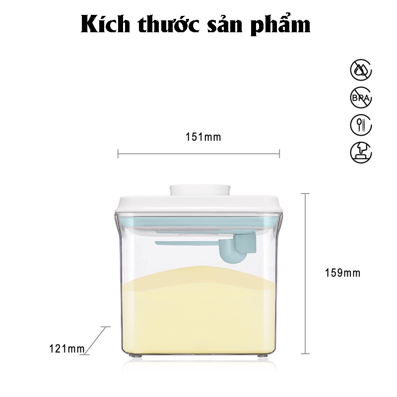 Hộp đựng sữa bột cho bé BIBON giúp bảo quản sữa bột hiệu quả, dung tích 1000ml-1700ml-2300ml