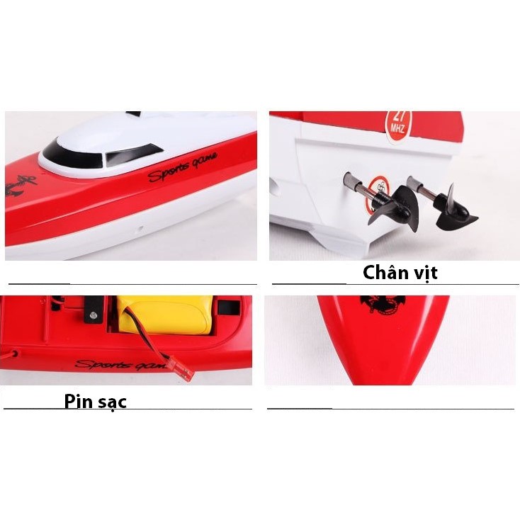 Tàu cano điều khiển từ xa HY802, pin sạc,chạy dưới nước