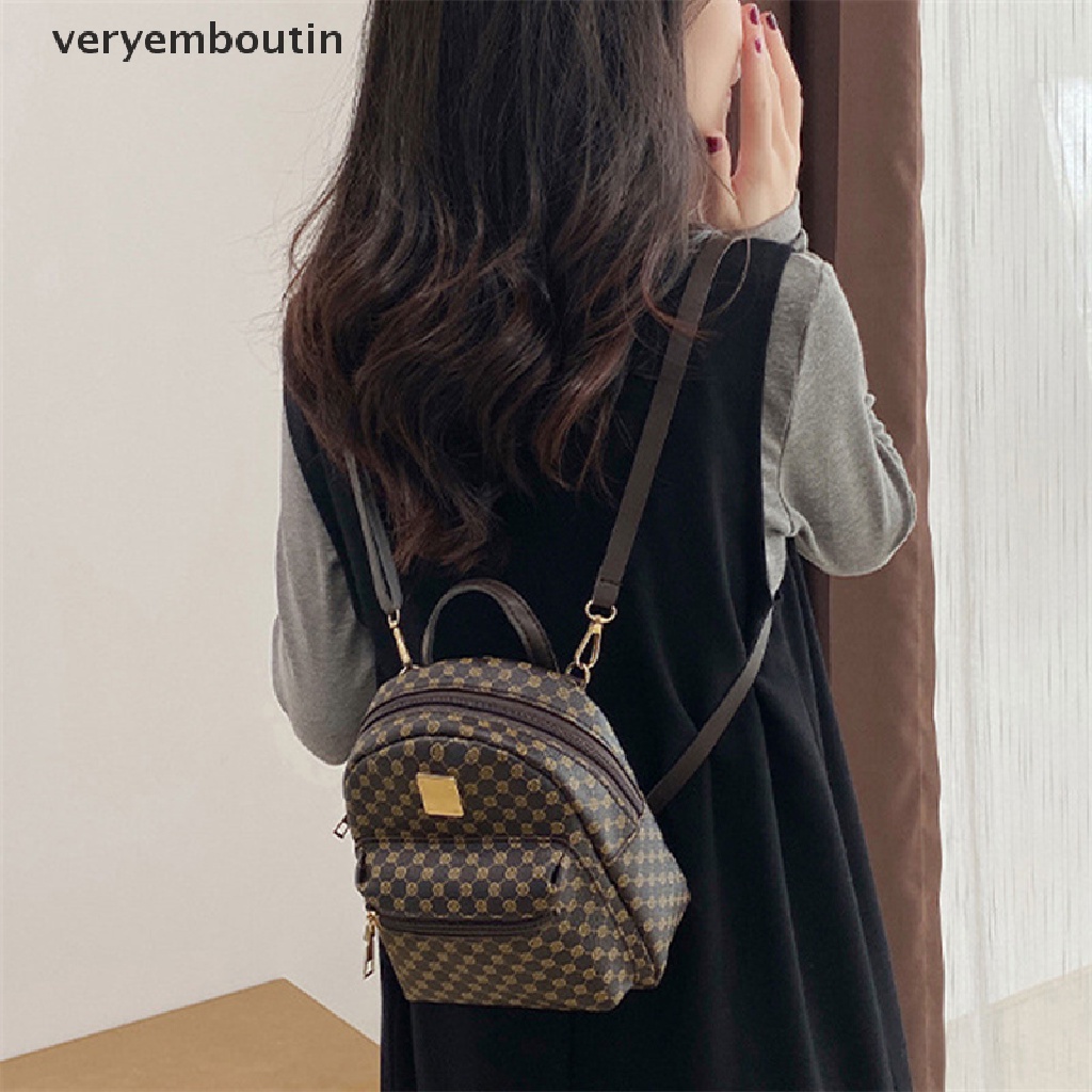 Ba Lô Mini Đeo Chéo Đựng Điện Thoại Họa Tiết Ca Rô Thời Trang Dành Cho Nữ