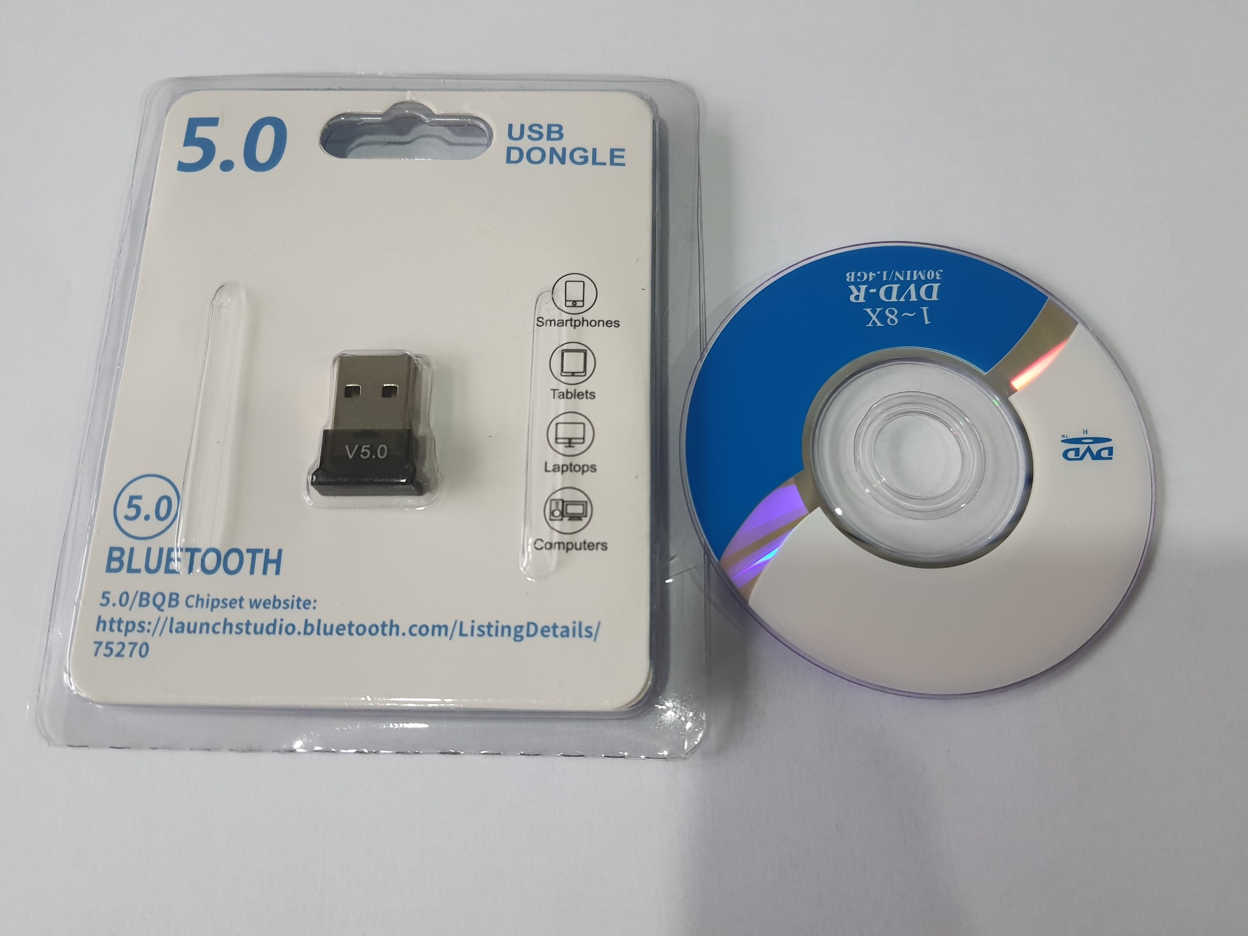 USB Bluetooth 5.0 CSR cho máy tính laptop tạo kết nối không dây LOẠI TỐT bắt sóng cực khỏe mét tặng đĩa cài