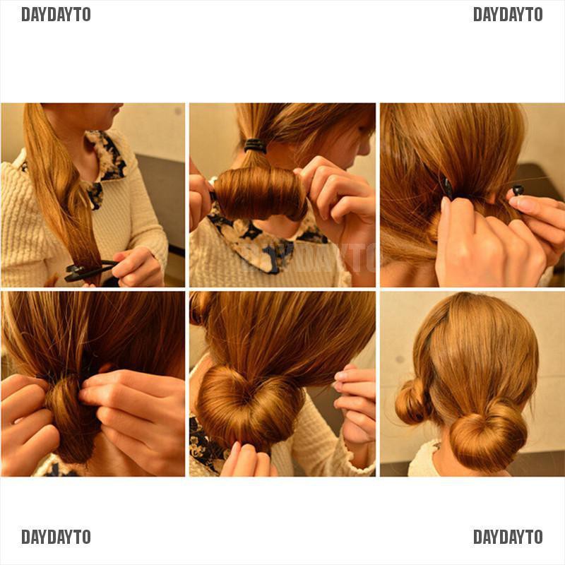 Set 2 Dụng Cụ Tạo Kiểu Tóc Hình Bánh Donut DIY Dành Cho Nữ