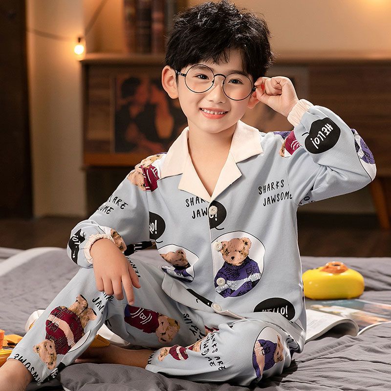 Bộ đồ ngủ pijama cho bé trai bé gái chất lụa tuyết cao cấp size 10-40kg