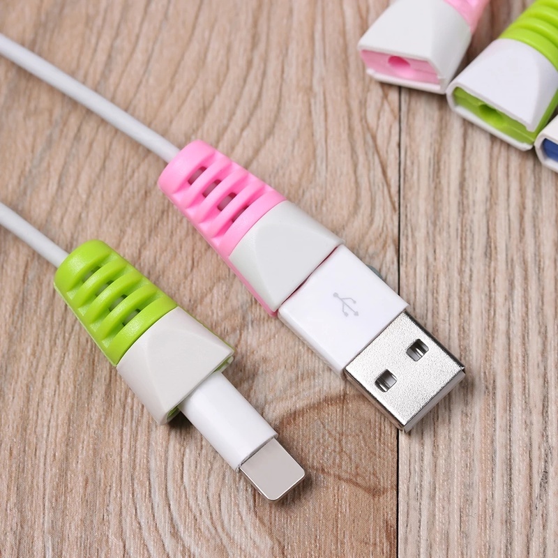 1 Cặp Vỏ Bọc Bảo Vệ Dây Cáp Co Giãn Nhiều Màu Cho IPhone Android