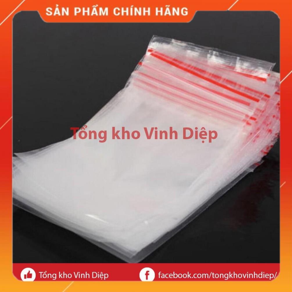 1kg túi zip chỉ đỏ trong suốt loại dày dặn đủ số đủ size